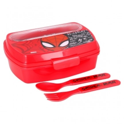 Σχολικά είδη  - ΔΟΧΕΙΟ ΦΑΓΗΤΟΥ Stor Spiderman Urban Web 530-51309 με μαχαιροπήρουνα Φαγητοδοχεία