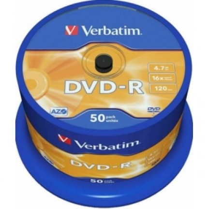 DVD-R VERBATIM 16X4.7GB ΜΠΟΜΠΙΝΑ 50 ΤΕΜ. DVD