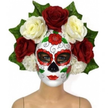 Σχολικά είδη  - Μάσκα για την ημέρα των νεκρών με πολύχρωμα λουλούδια (22722-03) 