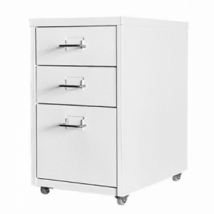 Συρταριέρα NEXTDECO 32812-00 λευκή μεταλλική με 3 συρτάρια (Υ48.6x28x41εκ.) Συρταριέρες Γραφείου